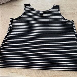 Chico's Travelers Mixed Stripe Black White Tank Top Size 3  = XL Large 16